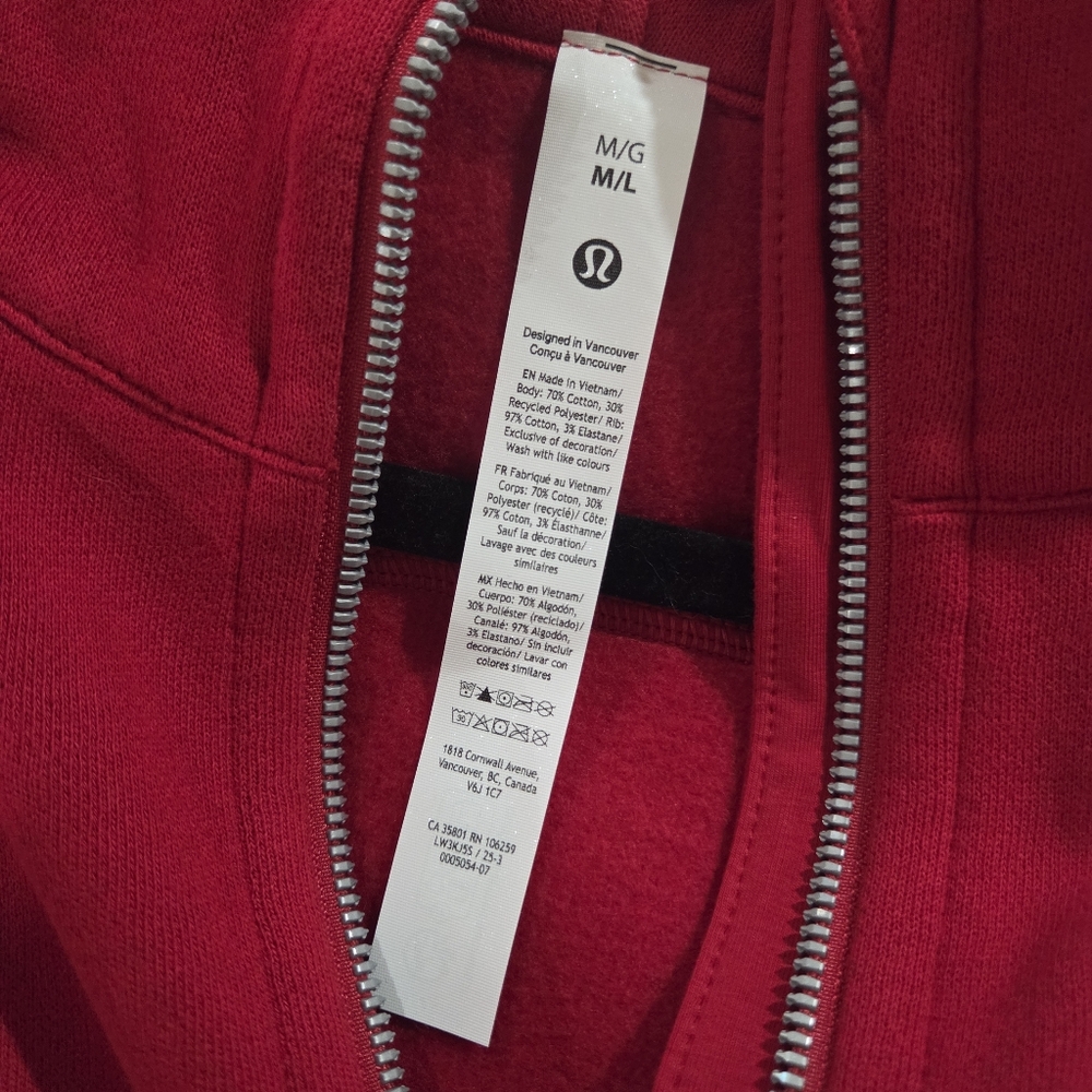NWT Women's San Francisco 49ers Lululemon Scuba Half-Zip Hoodie Medium/Large Red - Picture 13 of 13